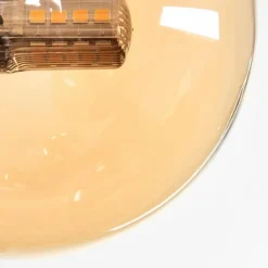 Plafonnier - Verre 10 cm, 12cm Chehalis Ambre, Fumé, 4 lumières