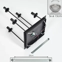 Plafonnier - Verre 15 cm Koyoto Chrome, Clair, 5 lumières
