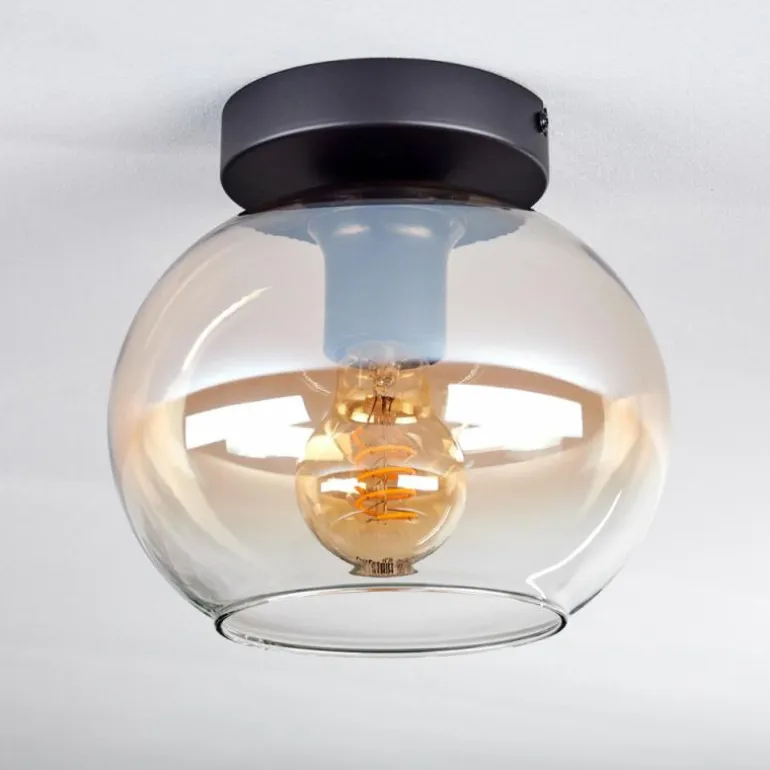 Plafonnier - Verre Apedo Ambre, Clair, 1 lumière
