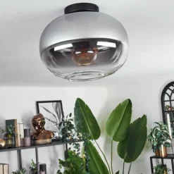 Plafonnier - Verre Apedo Clair, Fumé, 1 lumière
