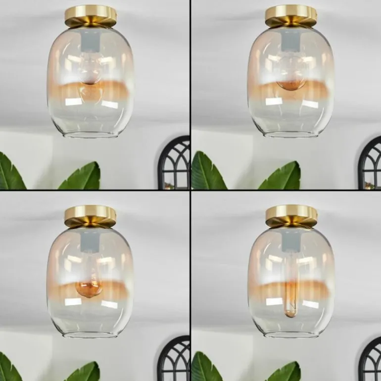 Plafonnier - Verre Apedo Laiton, 1 lumière