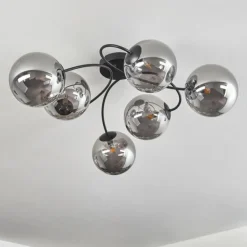 Plafonnier - Verre Chehalis Fumé, 6 lumières