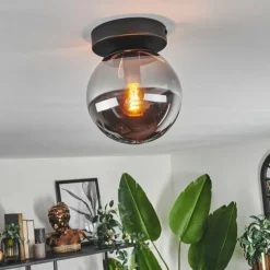 Plafonnier - Verre Gastor Fumé, 1 lumière