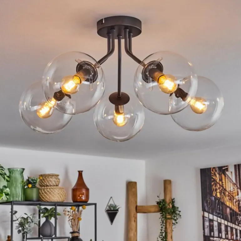 Plafonnier - Verre Gastor Clair, 5 lumières