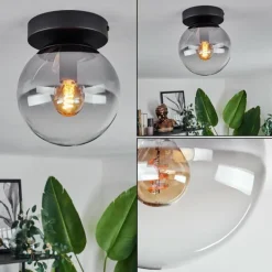Plafonnier - Verre Gastor Clair, Fumé, 1 lumière
