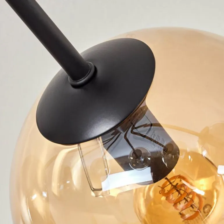 Plafonnier - Verre Gastor Ambre, Fumé, 7 lumières