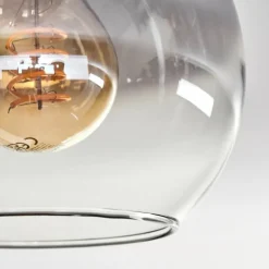 Plafonnier - Verre Koyoto Écru, Noir, 5 lumières