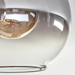 Plafonnier - Verre Koyoto Écru, Noir, 5 lumières