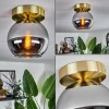 Plafonnier - Verre Koyoto Laiton, Noir, 1 lumière