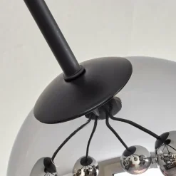 Plafonnier - Verre Koyoto Chrome, Fumé, 5 lumières