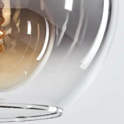 Plafonnier - Verre Koyoto Écru, Noir, 6 lumières