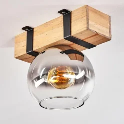 Plafonnier - Verre Montgomery Écru, Noir, 1 lumière