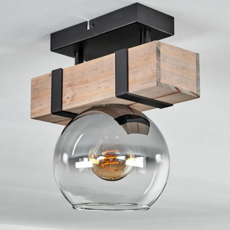 Plafonnier - Verre Montgomery Écru, Noir, 1 lumière