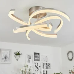 Plafonnier Vignats LED Nickel mat, 4 lumières, Télécommandes