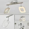 Plafonnier Villenauxe LED Chrome, Nickel mat, 2 lumières