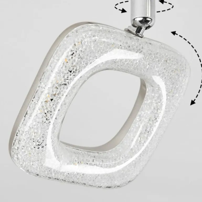 Plafonnier Villenauxe LED Chrome, Nickel mat, 2 lumières