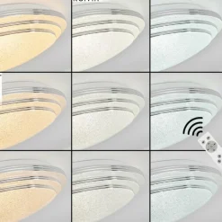 Plafonnier Villeveyrac LED Blanc, 1 lumière, Télécommandes