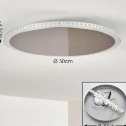 Plafonnier Aitrach LED Argenté, Blanc, 1 lumière