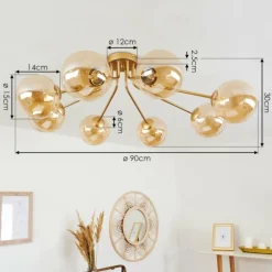 Plafonnier Alden Laiton, 8 lumières