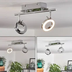 Plafonnier Altamahaw LED Argenté, 2 lumières