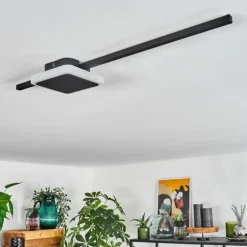 Plafonnier Amdal LED Noir, Blanc, 2 lumières