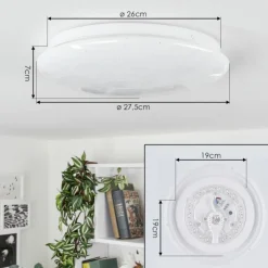Plafonnier Antigo Blanc, 1 lumière