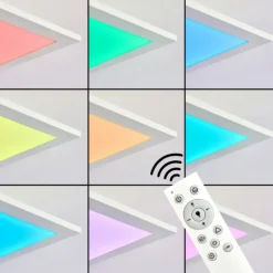 Plafonnier Antria LED Blanc, 1 lumière, Télécommandes, Changeur de couleurs