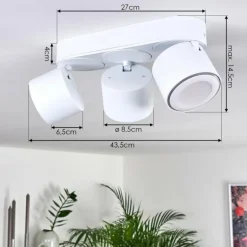 Plafonnier Appleton LED Blanc, 3 lumières