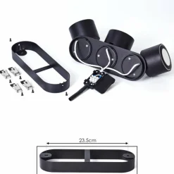 Plafonnier Appleton LED Noir, 3 lumières