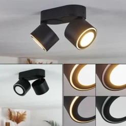 Plafonnier Appleton LED Noir, 2 lumières