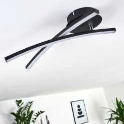 Plafonnier Aringa LED Noir, 1 lumière