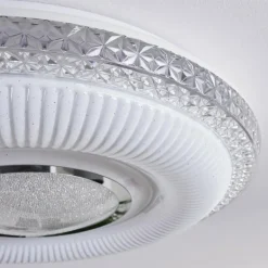 Plafonnier Avoriaz LED Transparent, Blanc, 1 lumière, Télécommandes