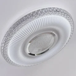 Plafonnier Avoriaz LED Transparent, Blanc, 1 lumière, Télécommandes