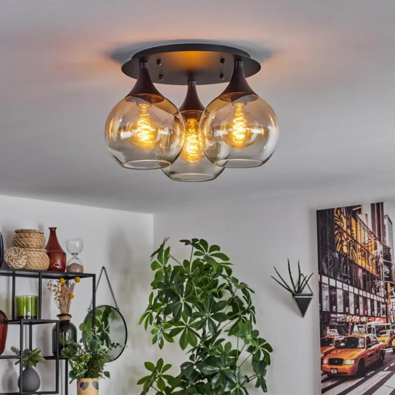 Plafonnier Azurara Noir, 3 lumières
