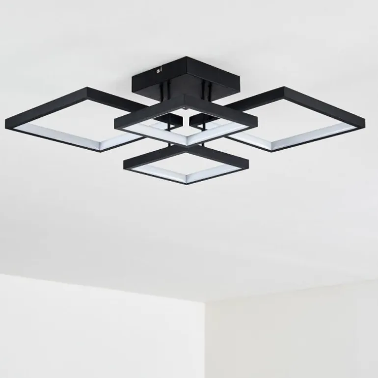 Plafonnier Bacolod LED Noir, 1 lumière
