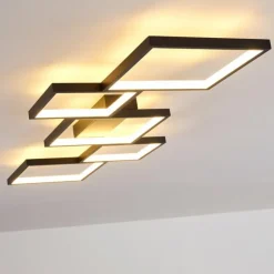 Plafonnier Bacolod LED Noir, 1 lumière