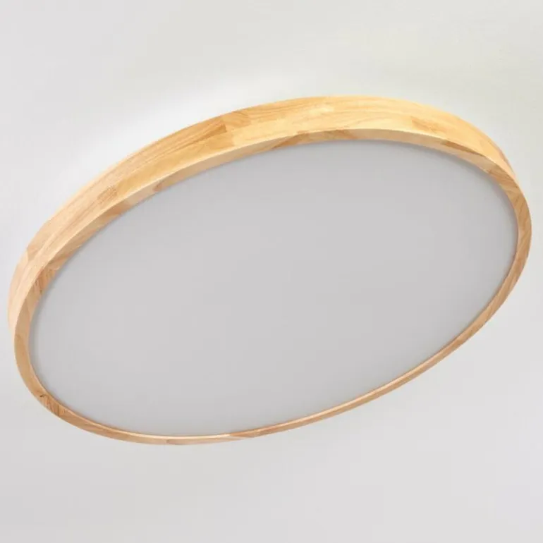 Plafonnier Bagaha LED Brun, Couleur bois, 1 lumière, Télécommandes