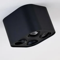 Plafonnier Baishan Noir, 4 lumières