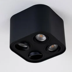 Plafonnier Baishan Noir, 4 lumières