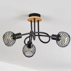 Plafonnier Ballis Écru, Noir, 3 lumières