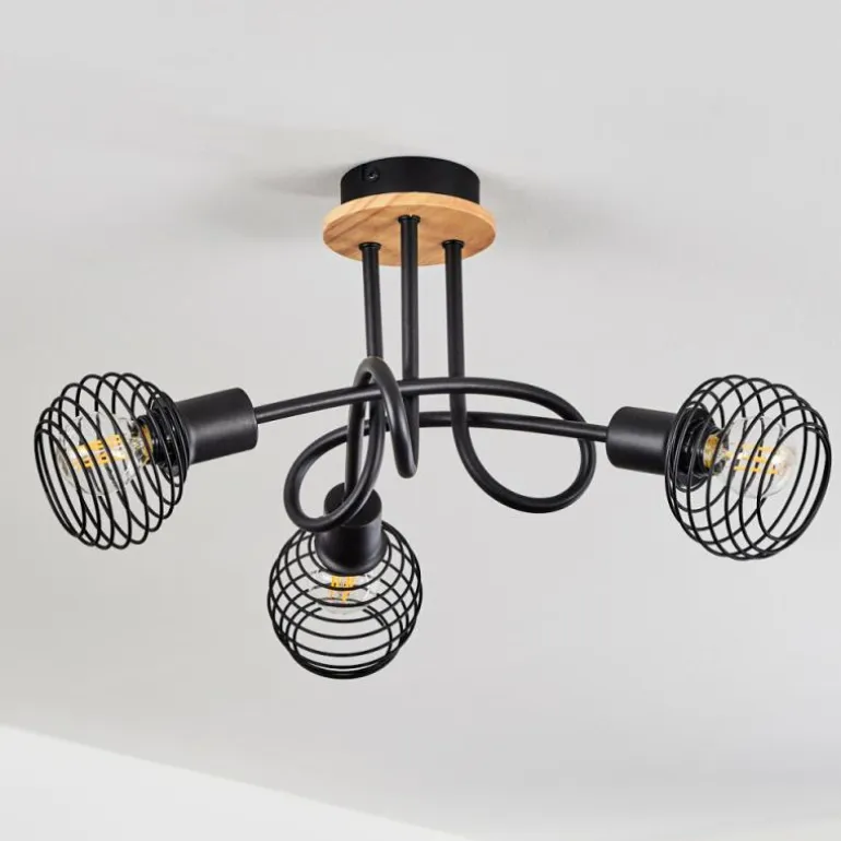 Plafonnier Ballis Écru, Noir, 3 lumières