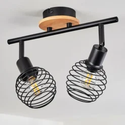 Plafonnier Ballis Écru, Noir, 2 lumières