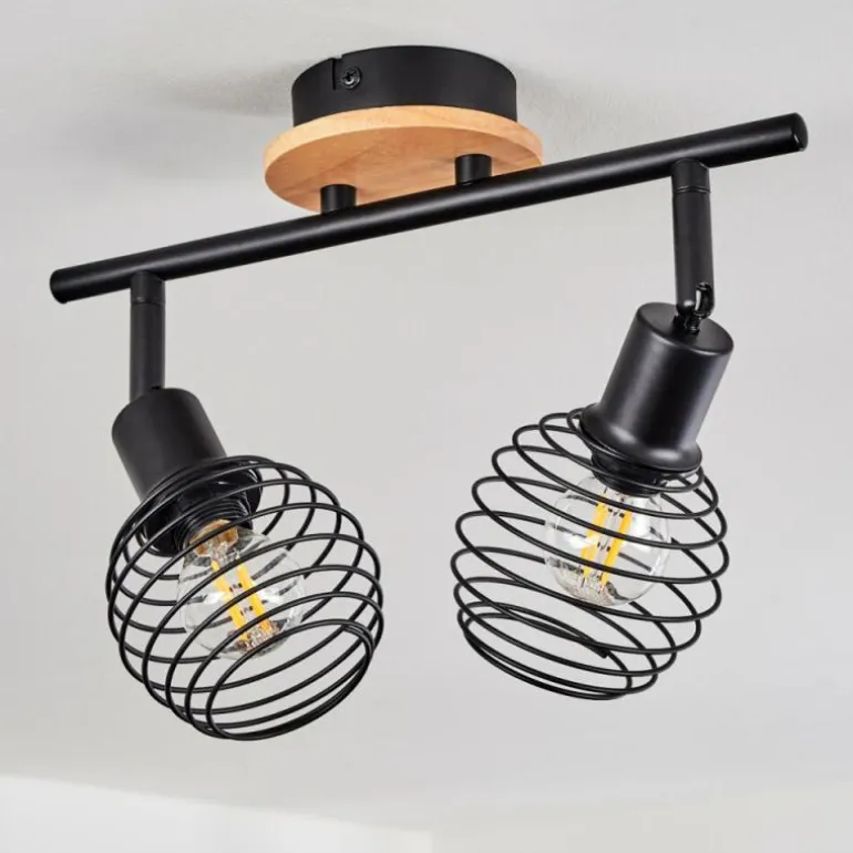 Plafonnier Ballis Écru, Noir, 2 lumières