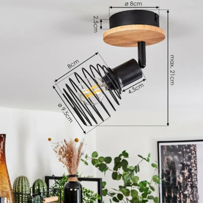 Plafonnier Ballis Écru, Noir, 1 lumière