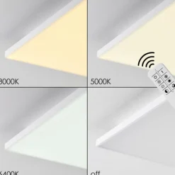Plafonnier Bankura LED Blanc, 1 lumière, Télécommandes