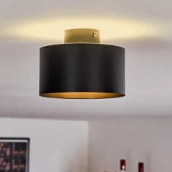 Plafonnier Baraboo LED Noir, 1 lumière