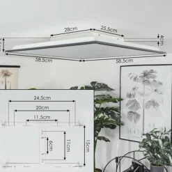 Plafonnier Barasat LED Noir, Blanc, 2 lumières