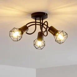 Plafonnier Baripada Noir, 3 lumières