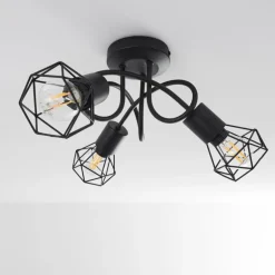 Plafonnier Baripada Noir, 3 lumières