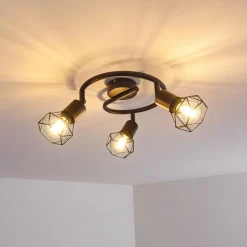 Plafonnier Baripada Noir, 3 lumières